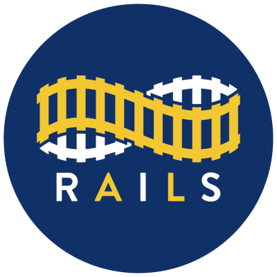 RAILS logo, including stylized infinity symbol resembling train tracks.